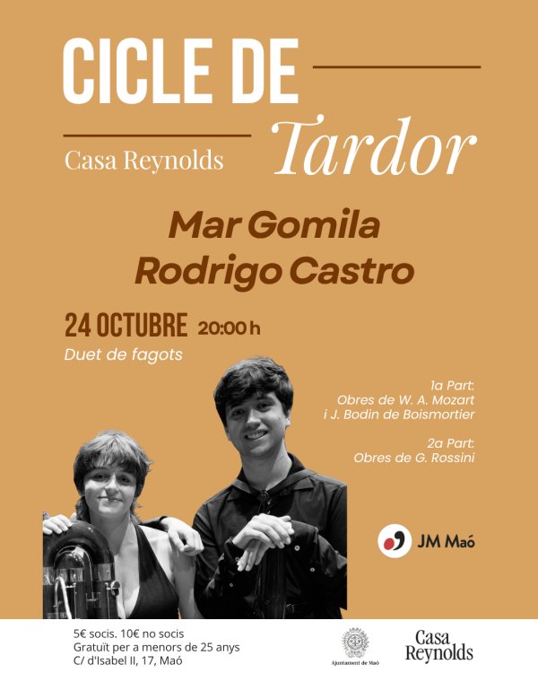 Concert de Mar Gomila i Rodrigo Castro. Duet de fagots